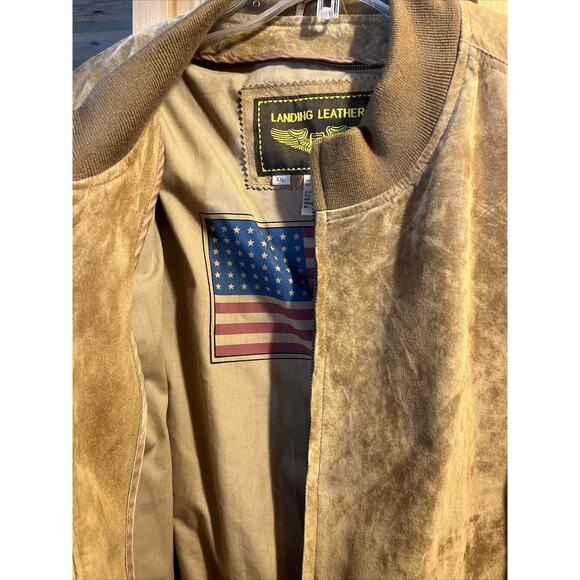 Landing Leather Men’s XXL Brown Suede LS Full Zip Leather Jacket - Picture 6 of 13